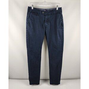 Superdry Pants Mens 30x31 Blue City Slim Button Fly Chino Pants